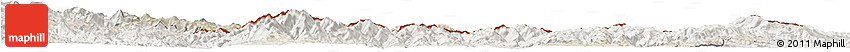 Shaded Relief Horizon Map of Kardzali, lighten