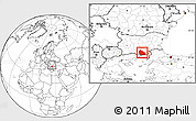 Blank Location Map of Kardzali, within the entire country