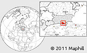 Blank Location Map of Kardzali, highlighted country, within the entire country