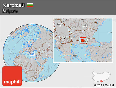 Gray Location Map of Kardzali