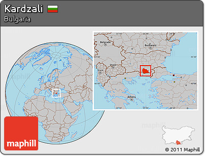 Gray Location Map of Kardzali
