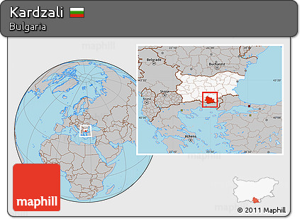 Gray Location Map of Kardzali, highlighted country