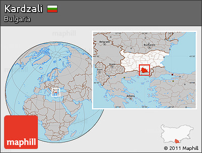 Gray Location Map of Kardzali, highlighted country