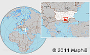 Gray Location Map of Kardzali, highlighted country