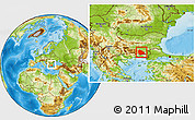 Physical Location Map of Kardzali, within the entire country