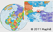 Political Location Map of Kardzali, highlighted country