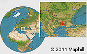 Satellite Location Map of Kardzali, within the entire country
