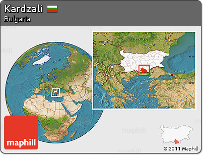 Satellite Location Map of Kardzali, highlighted country