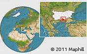 Satellite Location Map of Kardzali, highlighted country