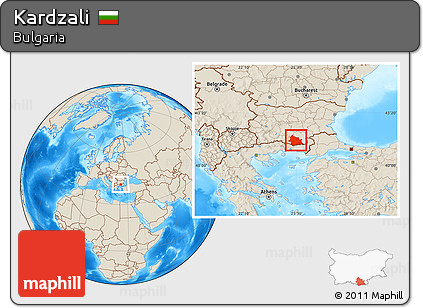 Shaded Relief Location Map of Kardzali