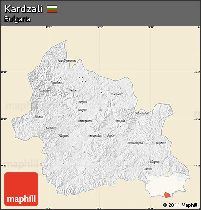Classic Style Map of Kardzali, single color outside
