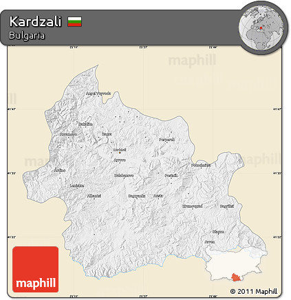 Classic Style Map of Kardzali, single color outside
