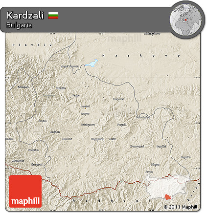 Shaded Relief Map of Kardzali