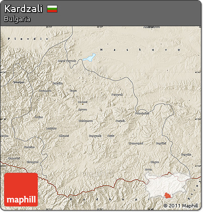 Shaded Relief Map of Kardzali