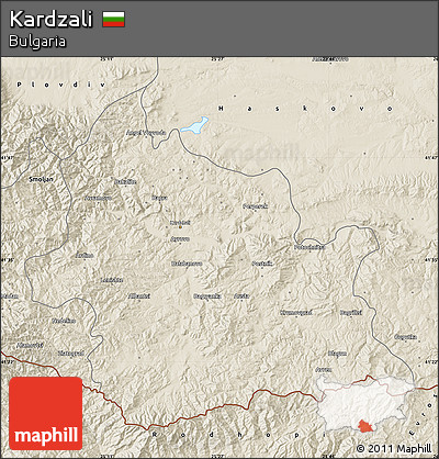 Shaded Relief Map of Kardzali