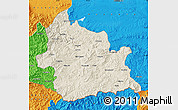 Shaded Relief Map of Kardzali, political outside