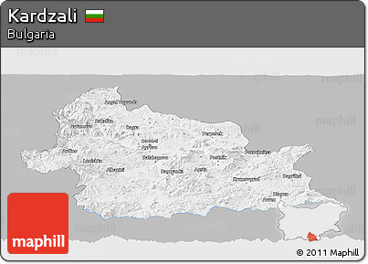 Gray Panoramic Map of Kardzali, single color outside