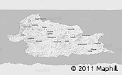 Gray Panoramic Map of Kardzali, single color outside