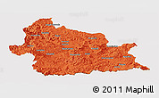 Political Panoramic Map of Kardzali, cropped outside