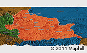 Political Panoramic Map of Kardzali, darken