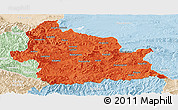 Political Panoramic Map of Kardzali, lighten