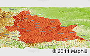Political Panoramic Map of Kardzali, physical outside