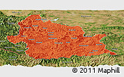 Political Panoramic Map of Kardzali, satellite outside