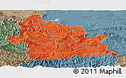 Political Panoramic Map of Kardzali, semi-desaturated
