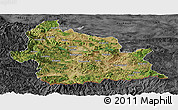 Satellite Panoramic Map of Kardzali, darken, desaturated