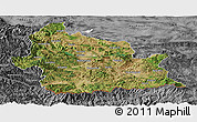 Satellite Panoramic Map of Kardzali, desaturated