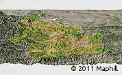Satellite Panoramic Map of Kardzali, semi-desaturated