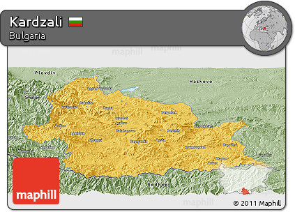 Savanna Style Panoramic Map of Kardzali