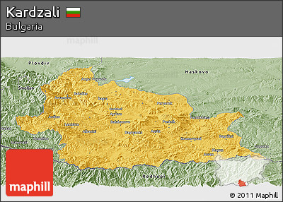Savanna Style Panoramic Map of Kardzali