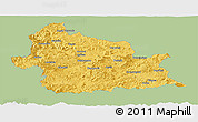 Savanna Style Panoramic Map of Kardzali, single color outside