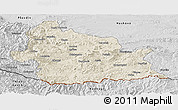 Shaded Relief Panoramic Map of Kardzali, desaturated