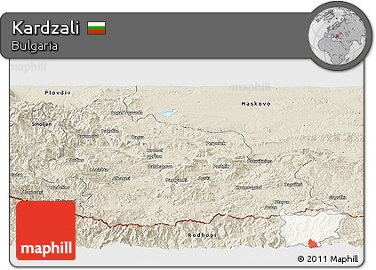 Shaded Relief Panoramic Map of Kardzali