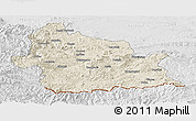 Shaded Relief Panoramic Map of Kardzali, lighten, desaturated