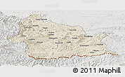 Shaded Relief Panoramic Map of Kardzali, lighten, semi-desaturated