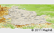 Shaded Relief Panoramic Map of Kardzali, physical outside