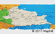 Shaded Relief Panoramic Map of Kardzali, political outside