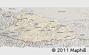 Shaded Relief Panoramic Map of Kardzali, semi-desaturated