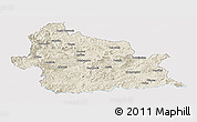 Shaded Relief Panoramic Map of Kardzali, single color outside