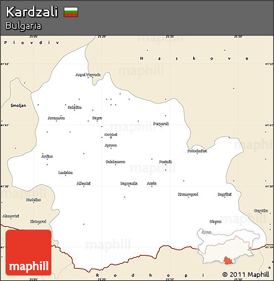 Classic Style Simple Map of Kardzali