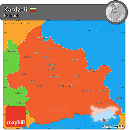 Political Simple Map of Kardzali