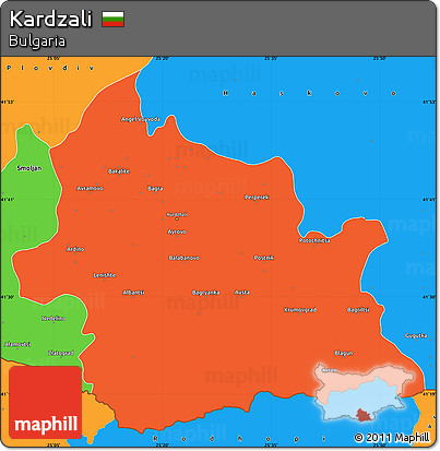 Political Simple Map of Kardzali