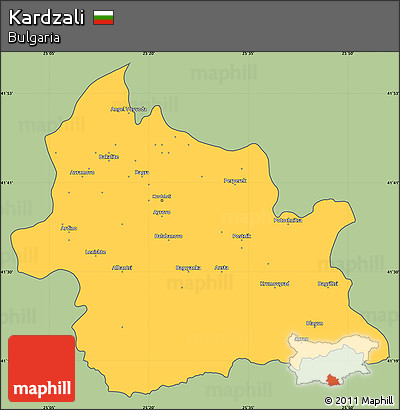 Savanna Style Simple Map of Kardzali, cropped outside