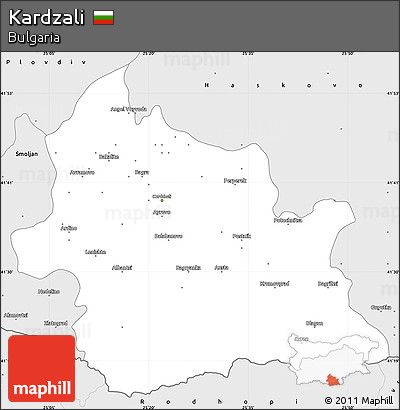 Silver Style Simple Map of Kardzali