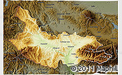 Physical 3D Map of Kjustendil, darken