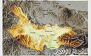 Physical 3D Map of Kjustendil, darken, semi-desaturated