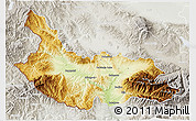 Physical 3D Map of Kjustendil, lighten, semi-desaturated
